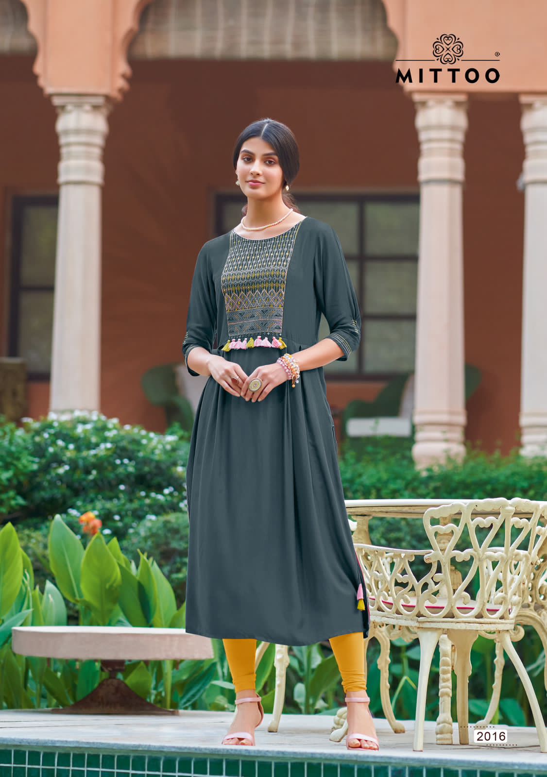 Mittoo Mullberry Rayon Embroidery Designer Fancy Kurtis For Woman At Best Wholesaler Surat