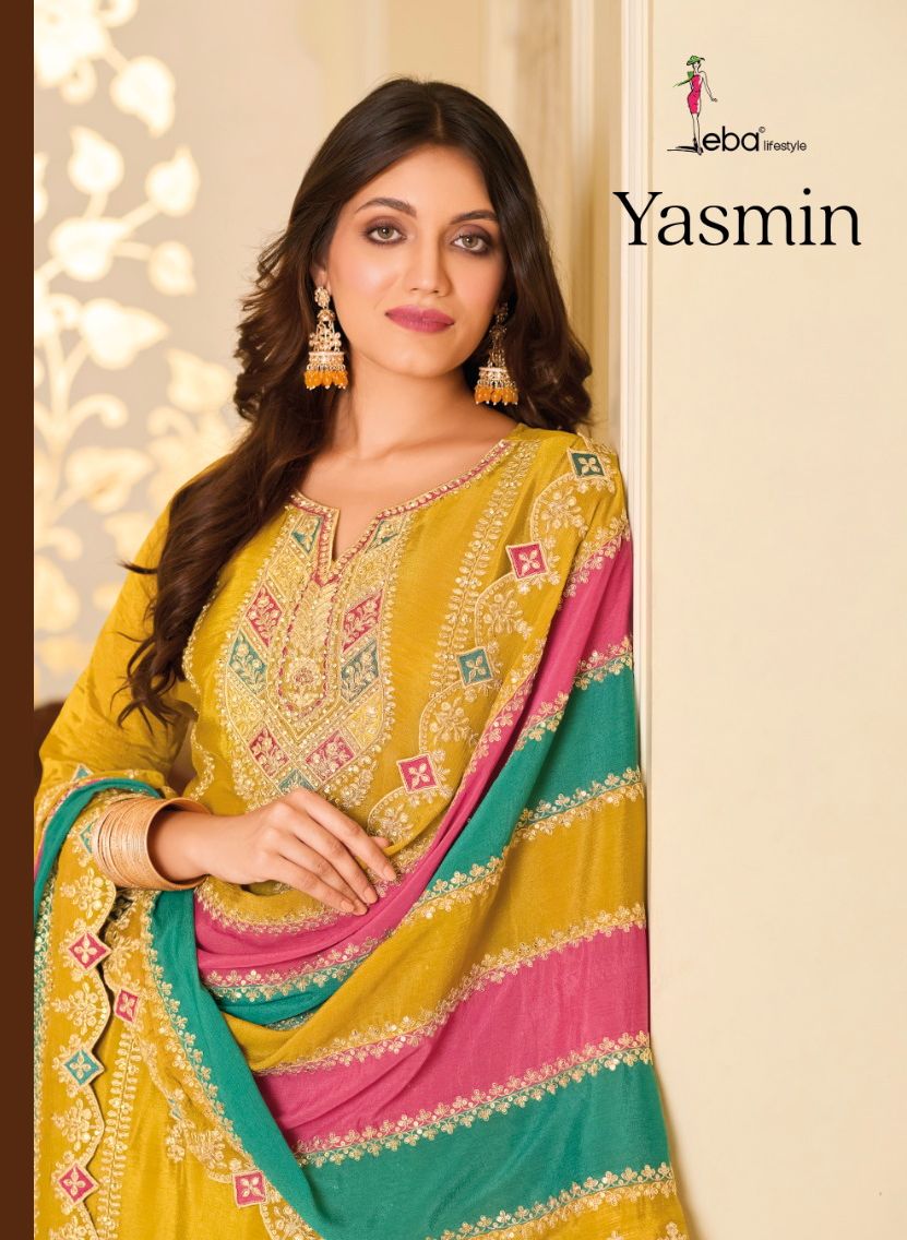 Eba Lifestyle Yasmin Silk With Beautiful Embroidery Designer Ready Made Suits Wholesaler Surat
