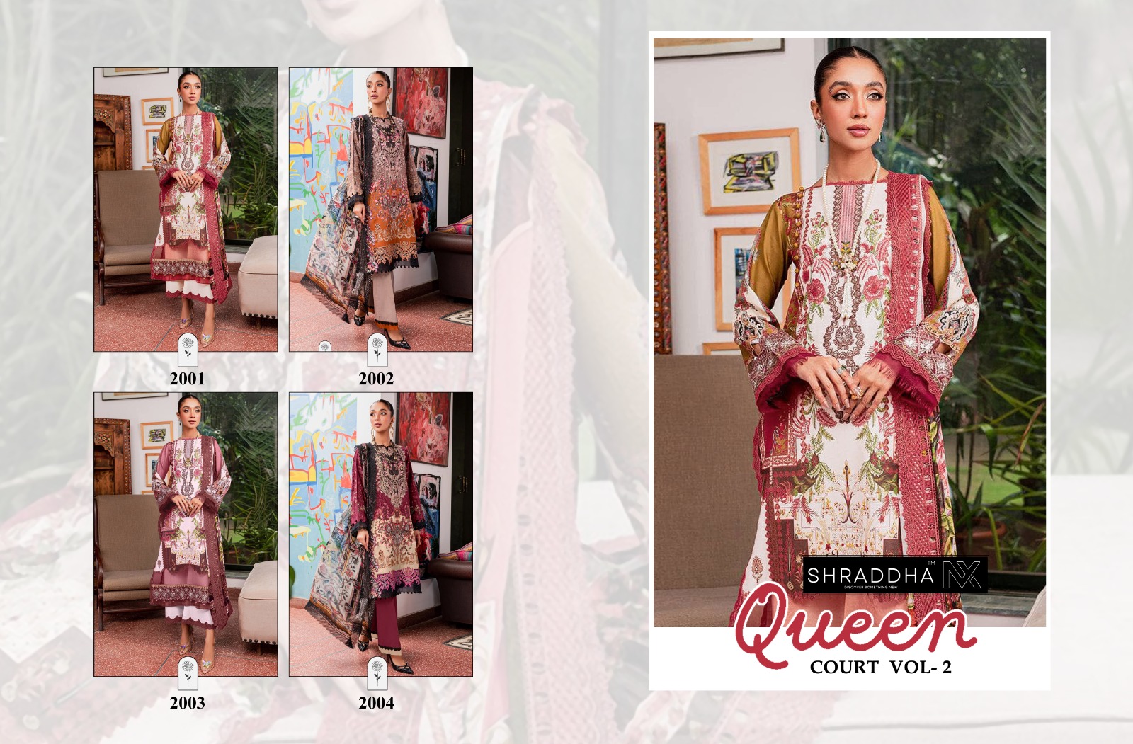 Sharaddha Nx Queen Court Vol 2 Lawn Cotton Printed With Patch Embroidery Work Salwar Kameez Wholesaler Surat