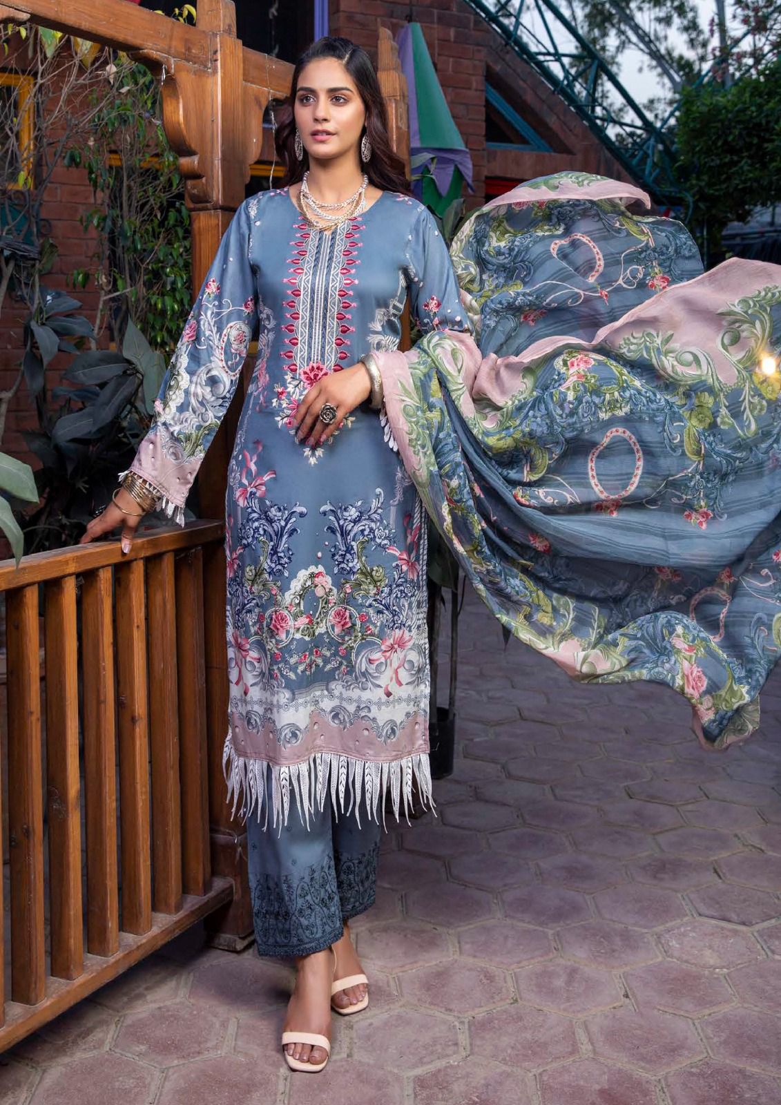 Al Karam Mushq Cotton Dupatta Vol 4 Cambric Cotton Print With Embroidery Suits Wholesaler Surat