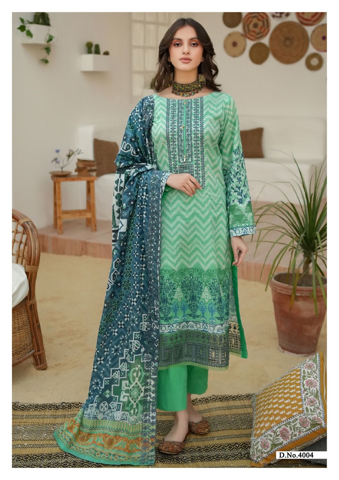 Al Karam Mushq Cotton Dupatta Vol 4 Cambric Cotton Print With Embroidery Suits Wholesaler Surat