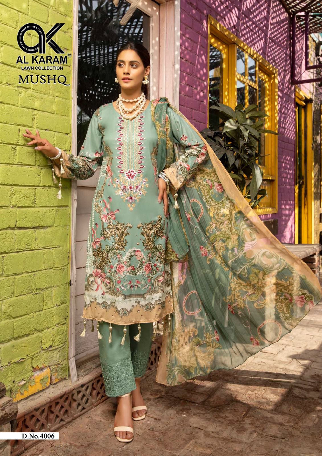 Al Karam Mushq Cotton Dupatta Vol 4 Cambric Cotton Print With Embroidery Suits Wholesaler Surat