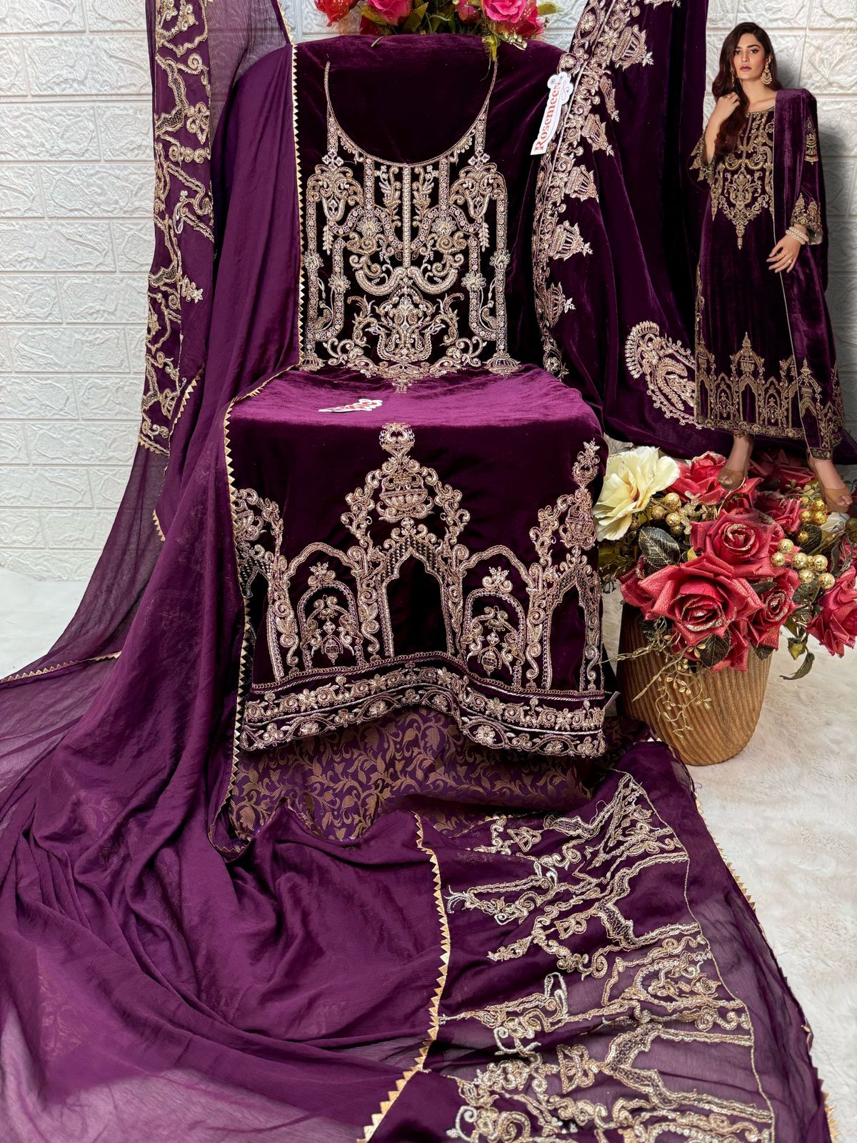 FEPIC ROSEMEEN V 17037 VELVET EMROIDERED PAKISTANI SUIT
