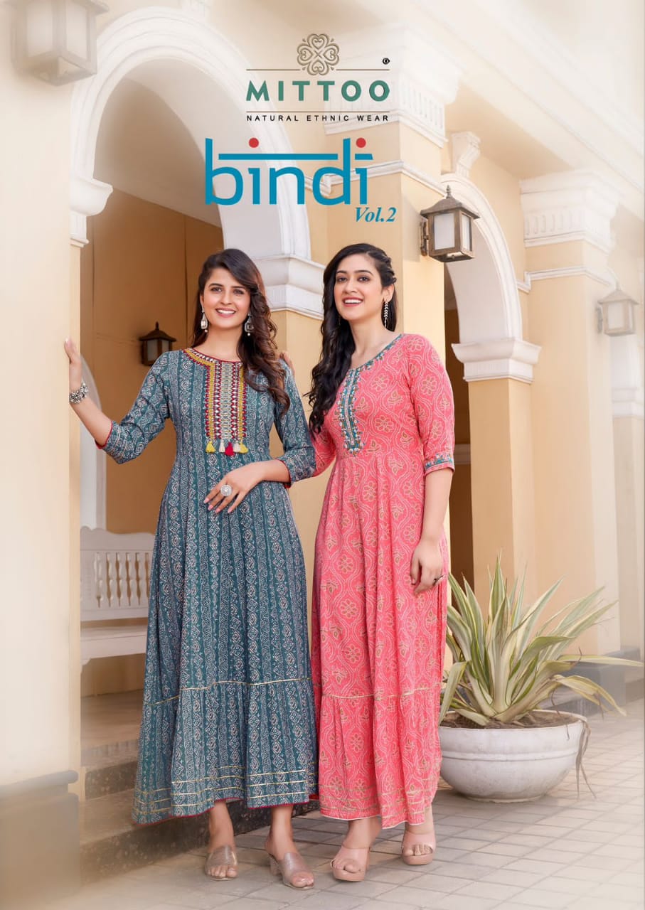 MITTOO BINDI VOL 2 RAYON FANCY WEAR GOWN