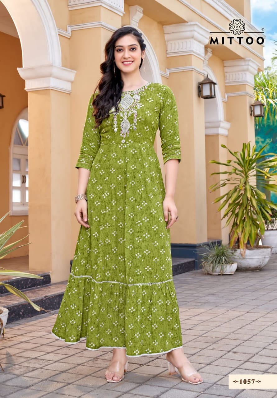 MITTOO BINDI VOL 2 RAYON FANCY WEAR GOWN
