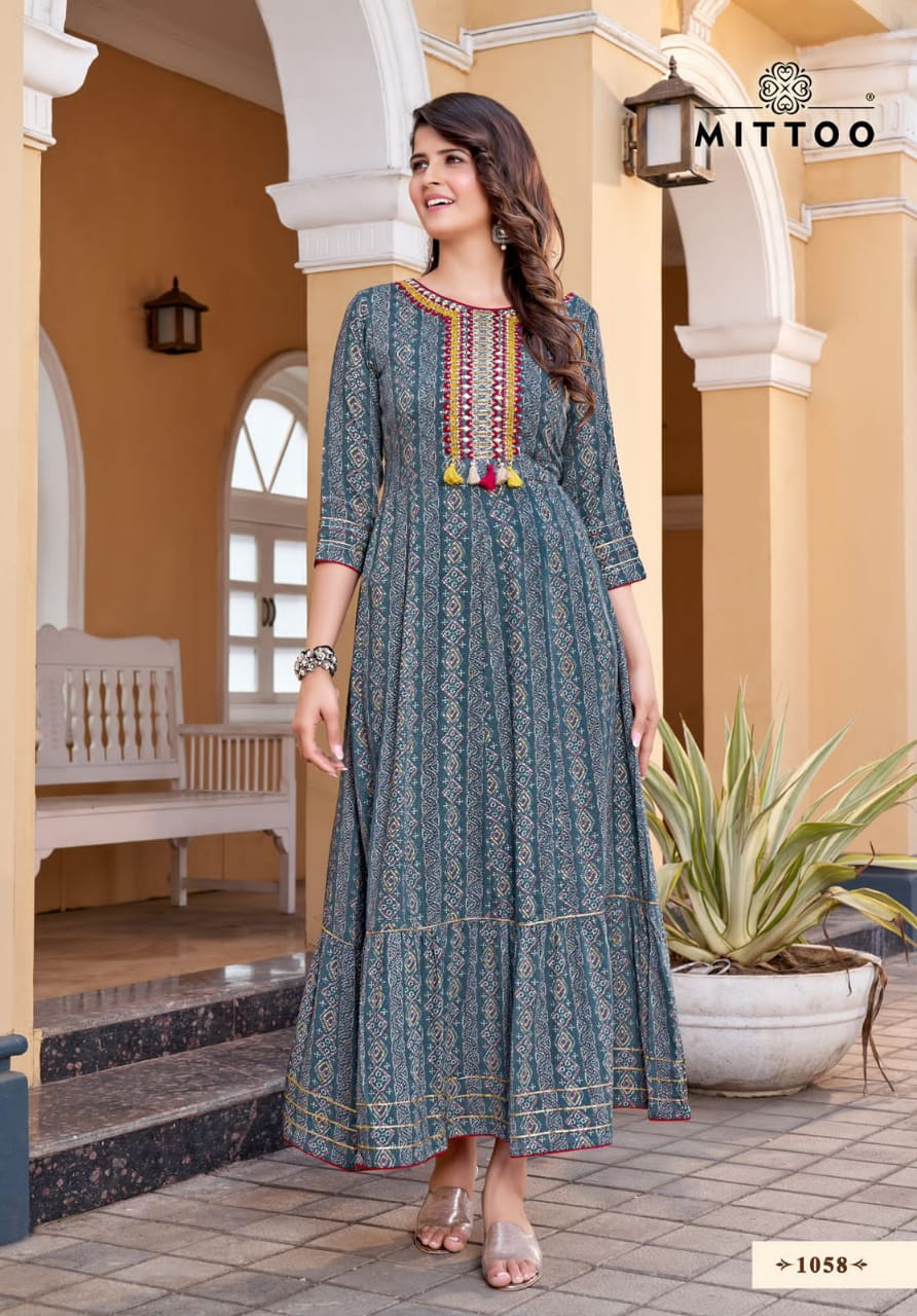 MITTOO BINDI VOL 2 RAYON FANCY WEAR GOWN