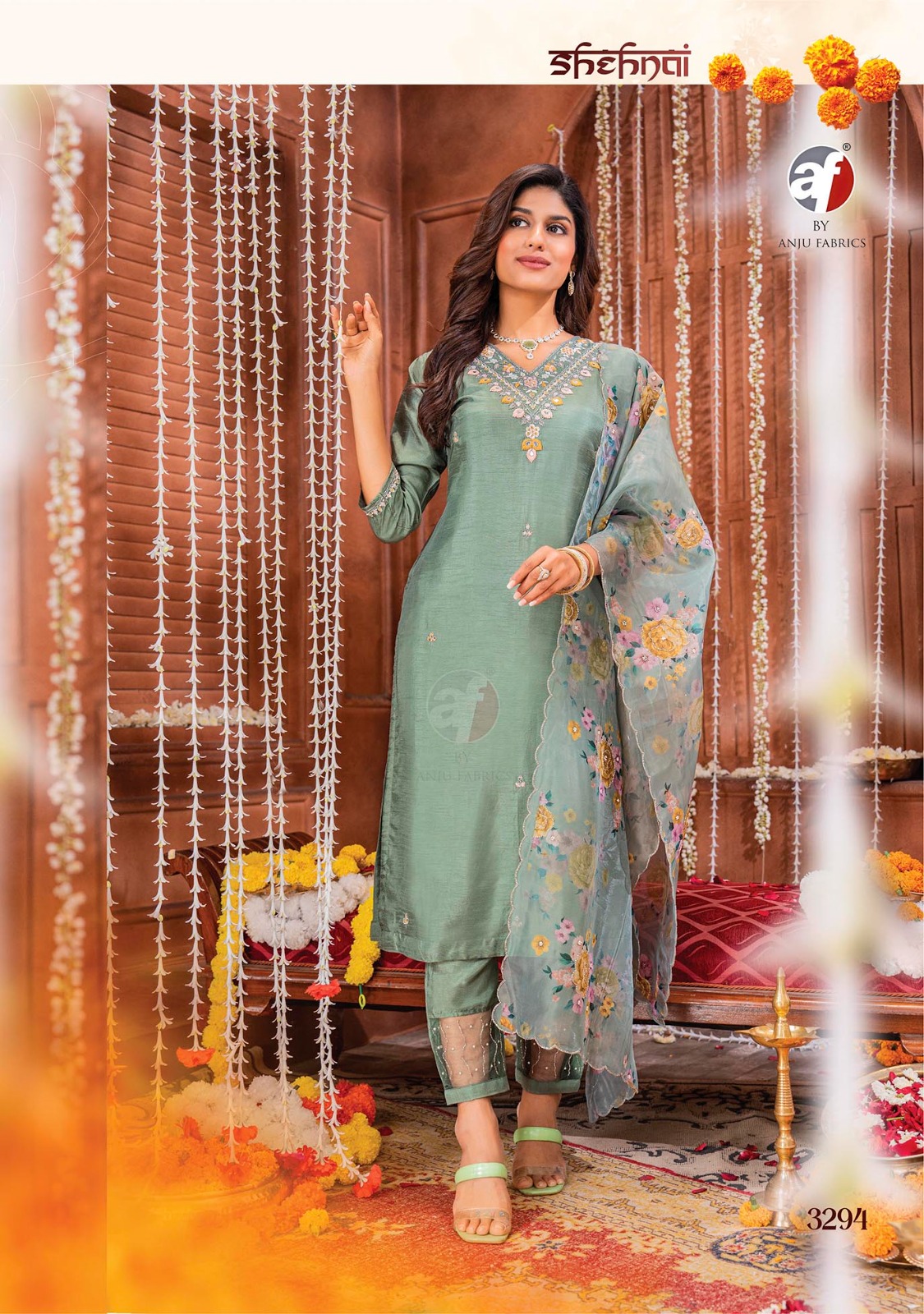 ANJU FABRICS SHEHNAI VOL 6 PARTY WEAR SUITS