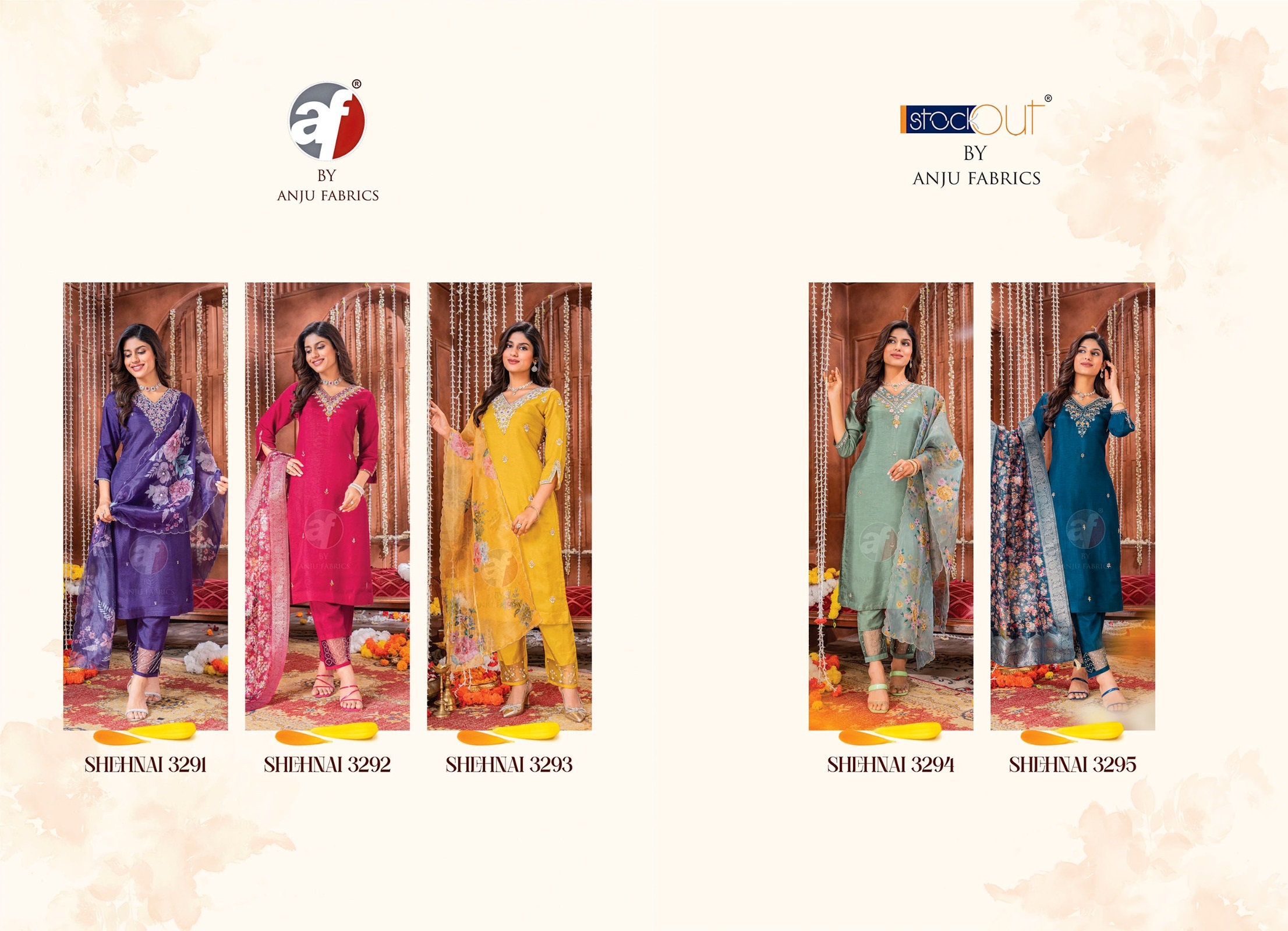 ANJU FABRICS SHEHNAI VOL 6 PARTY WEAR SUITS