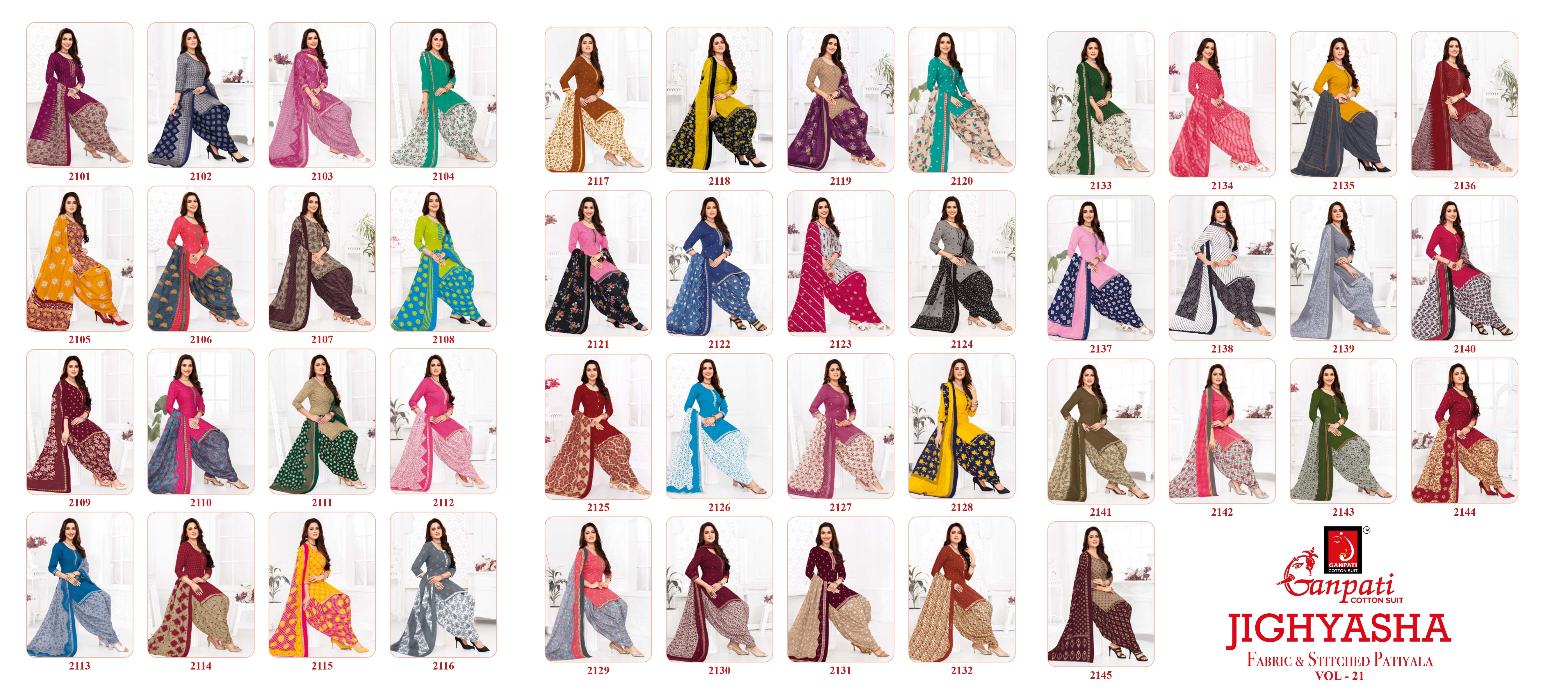GANPATI JIGHYASHA VOL 21 PATIYALA SUITS
