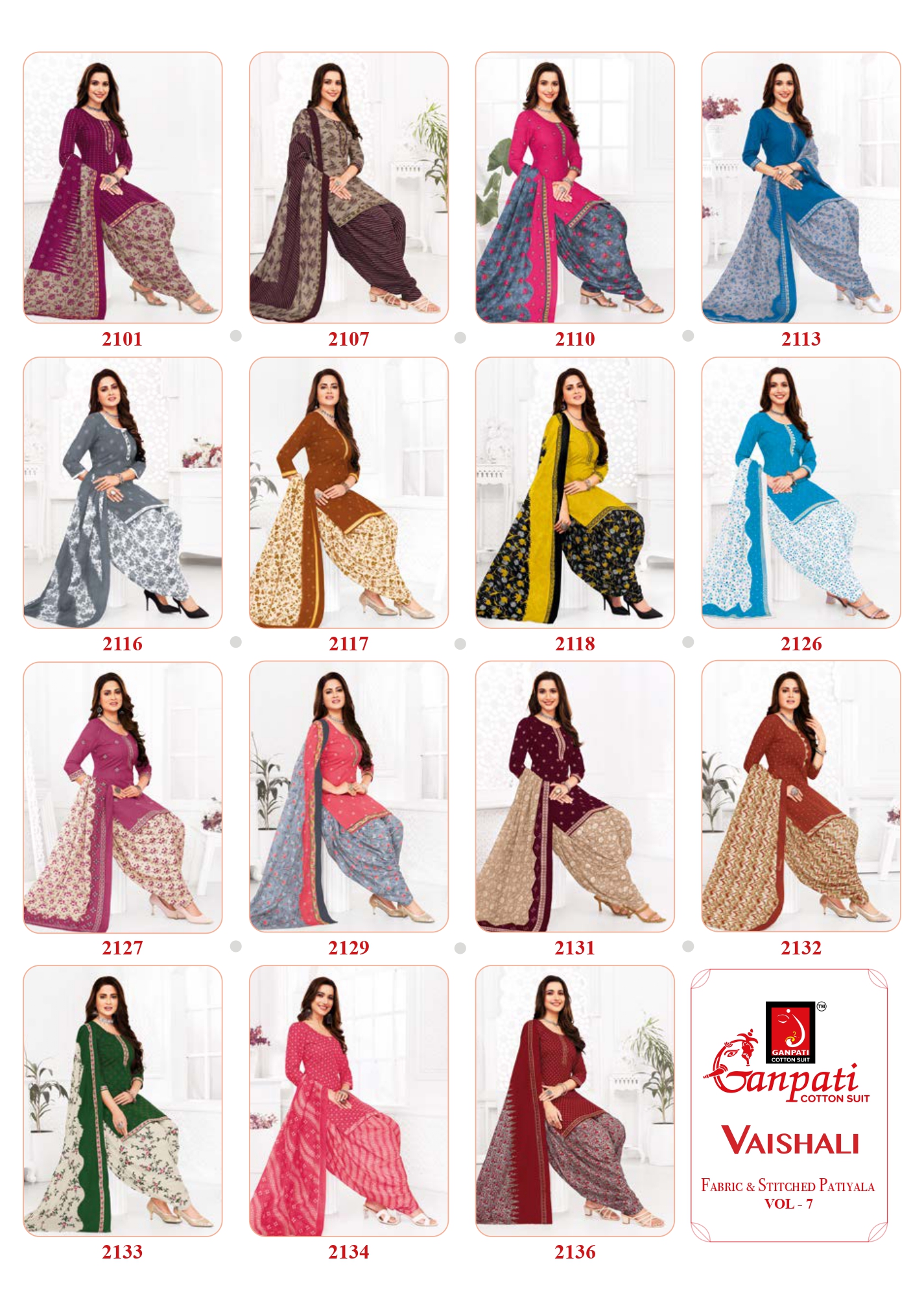 GANPATI VAISHALI VOL 7 PATIYALA SUITS