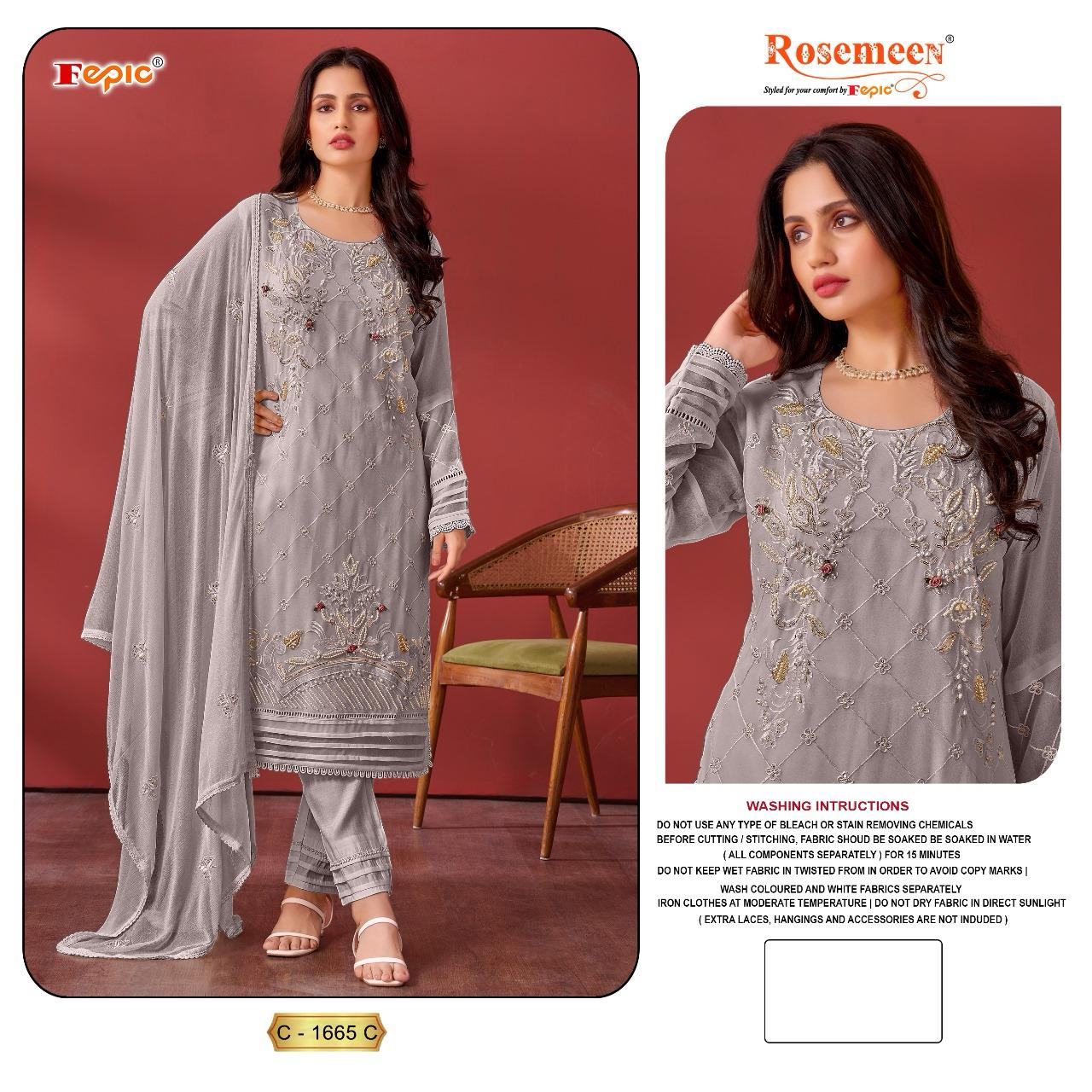 FEPIC ROSEMEEN C 1665 PAKISTANI SUITS 