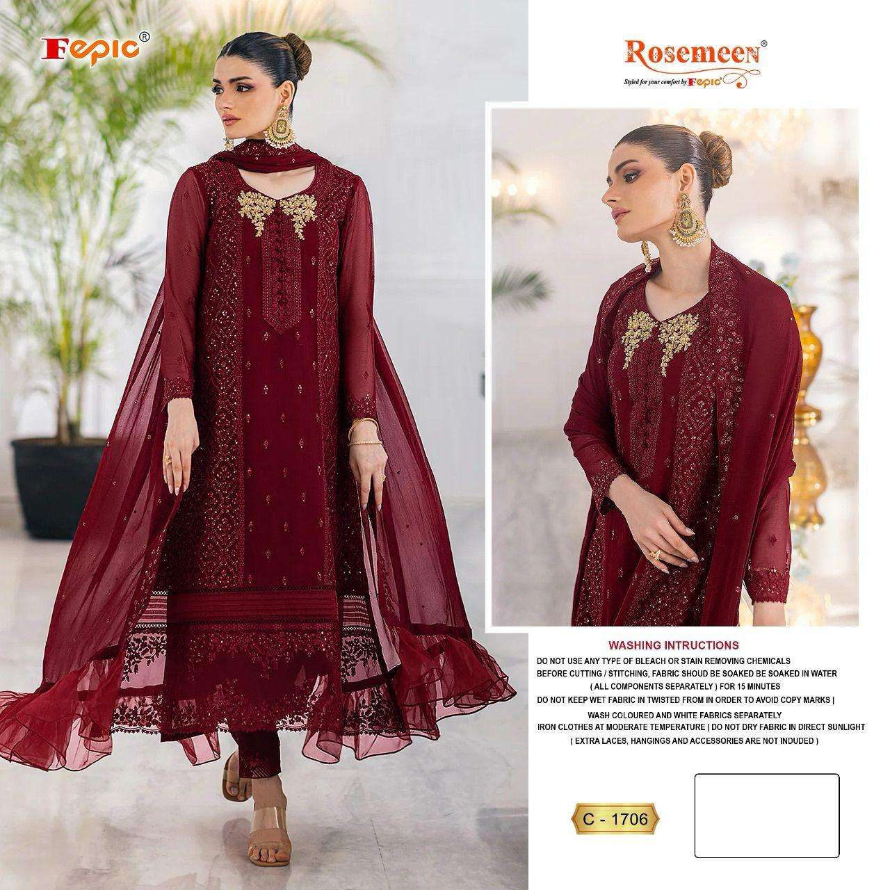 FEPIC ROSEMEEN C 1706 GEORGETTE DESIGNER SUITS