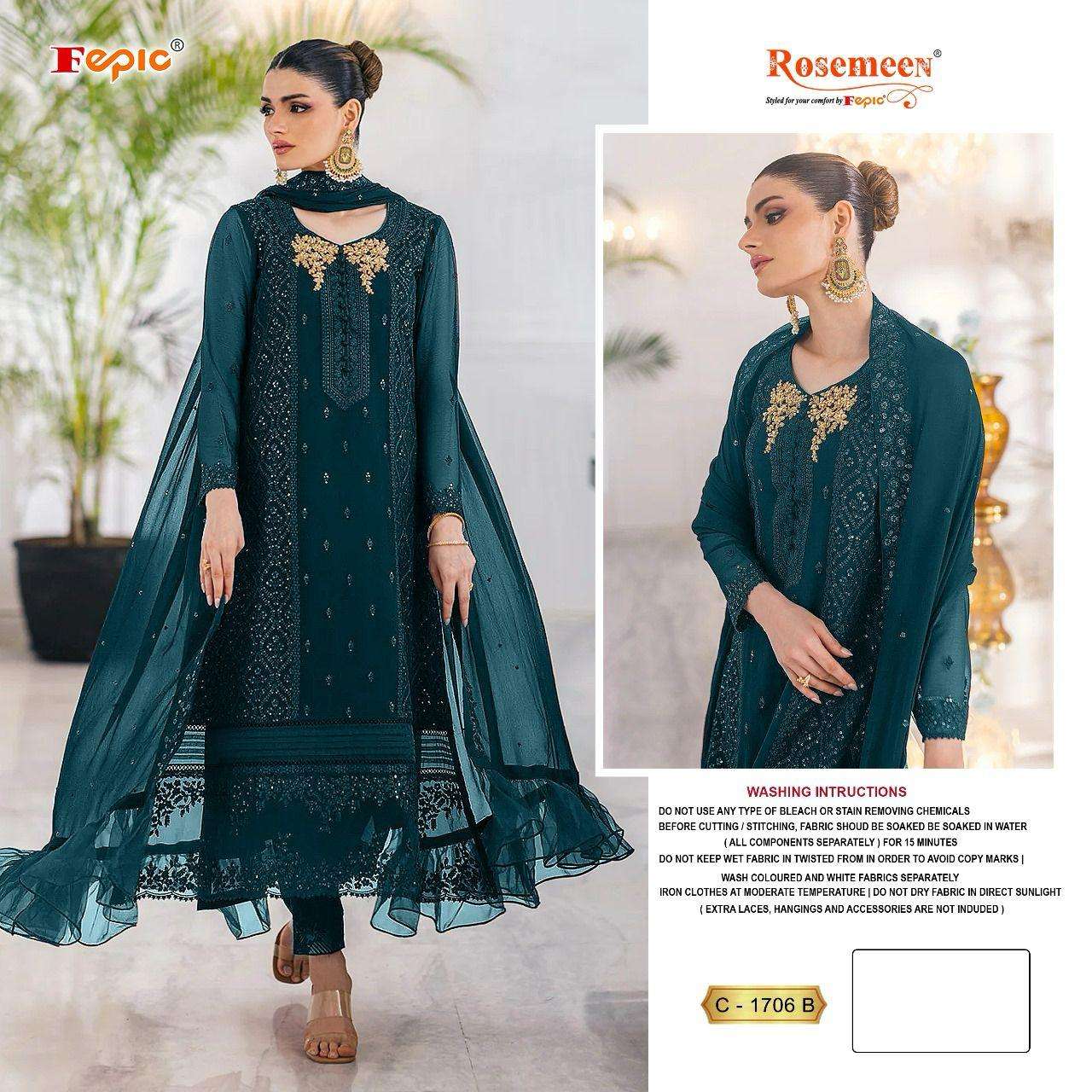 FEPIC ROSEMEEN C 1706 GEORGETTE DESIGNER SUITS