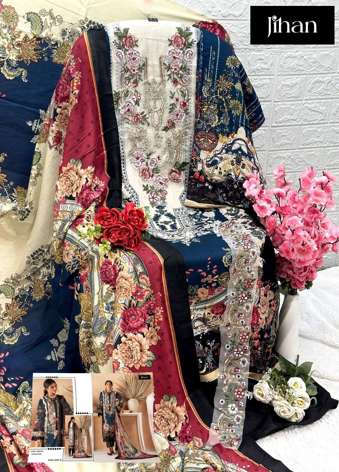 JIHAN AYZAL FIRDOUS COLLECTION COTTON SALWAR KAMEEZ 