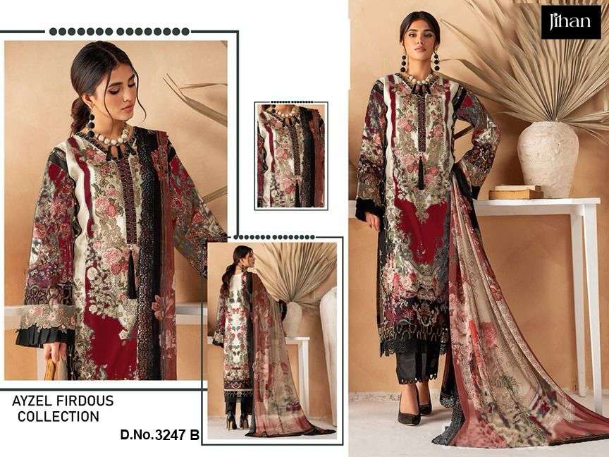 JIHAN AYZAL FIRDOUS COLLECTION COTTON SALWAR KAMEEZ 