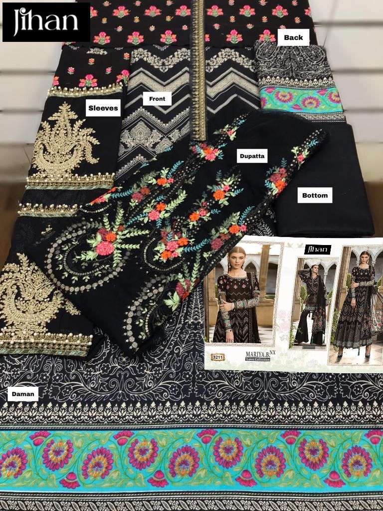 JIHAN  D NO 3211 BLACK PAKISTANI SUIT