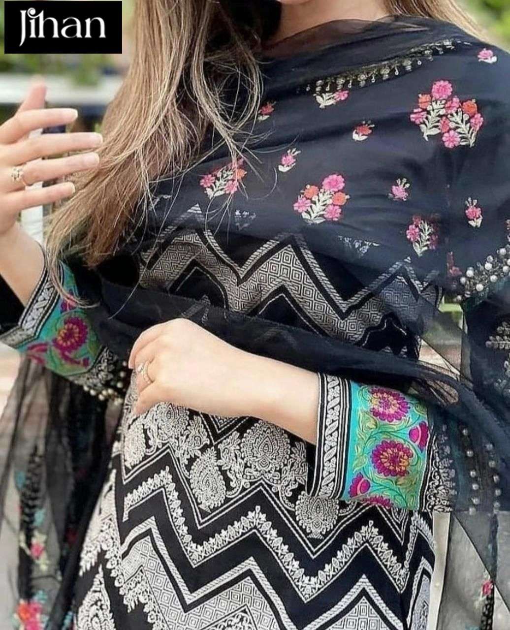 JIHAN  D NO 3211 BLACK PAKISTANI SUIT