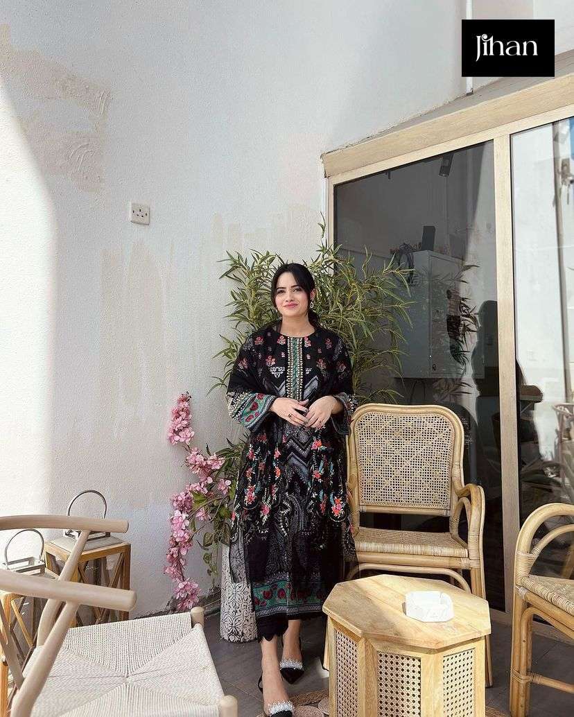 JIHAN  D NO 3211 BLACK PAKISTANI SUIT