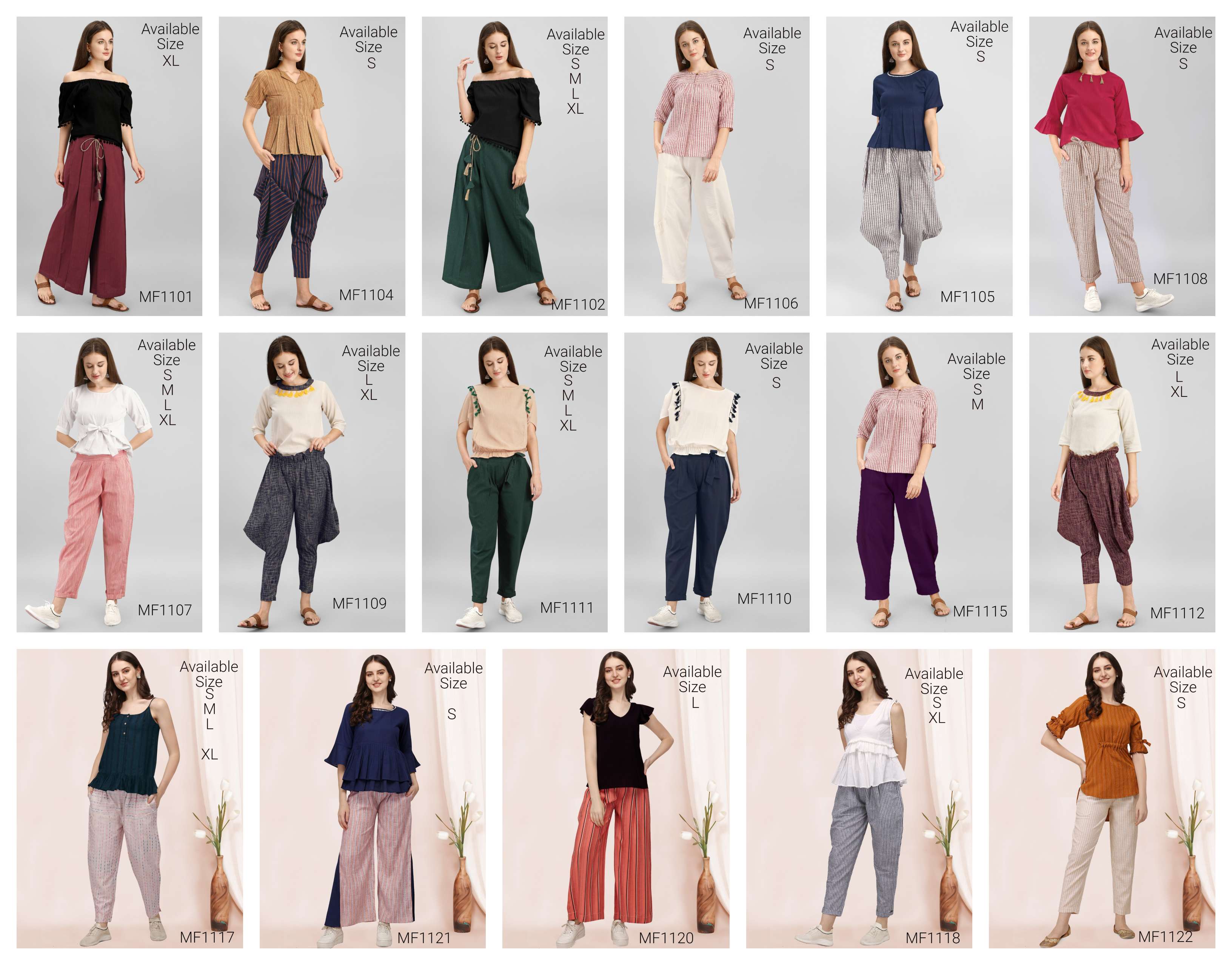 MESMORA KHADI PAIRS CAUSAL WEAR TOPS WITH PANTS