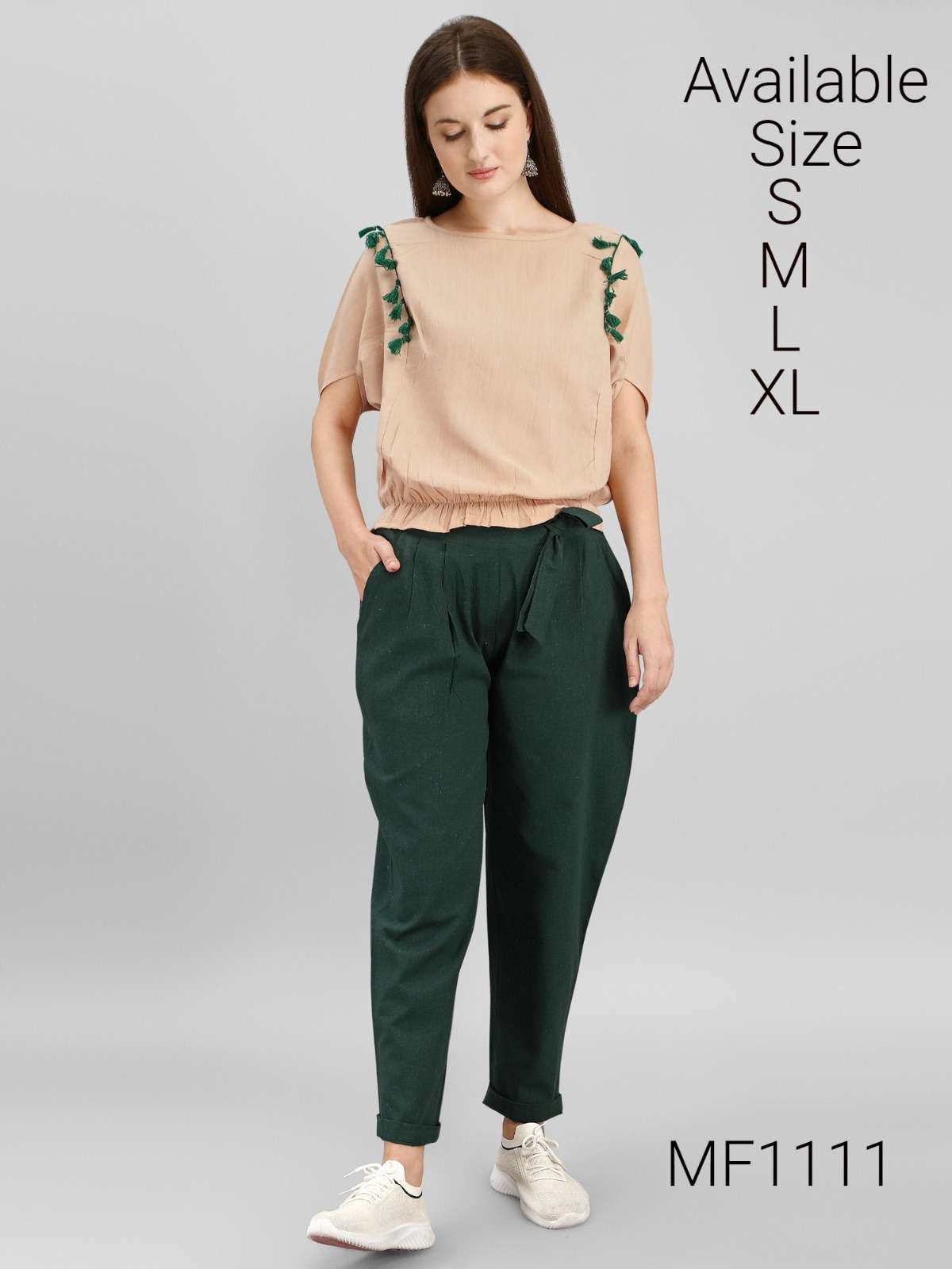 MESMORA KHADI PAIRS CAUSAL WEAR TOPS WITH PANTS
