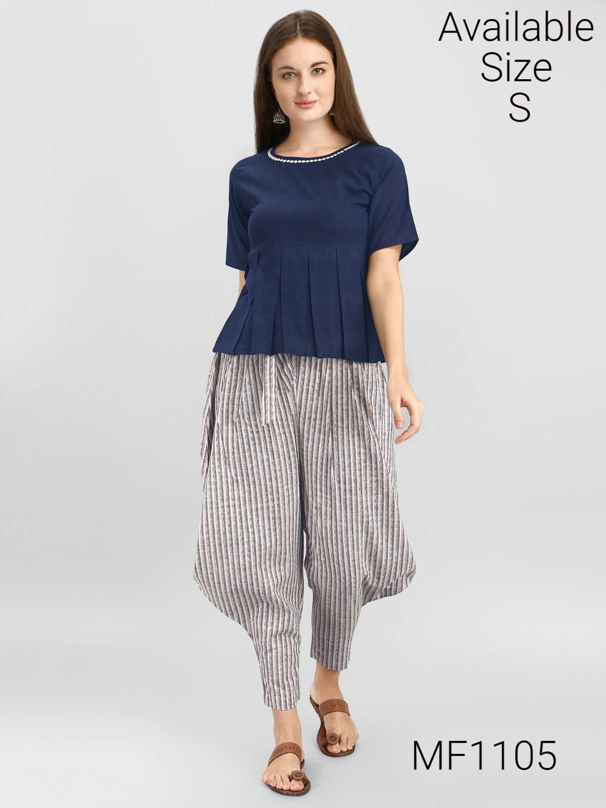 MESMORA KHADI PAIRS CAUSAL WEAR TOPS WITH PANTS