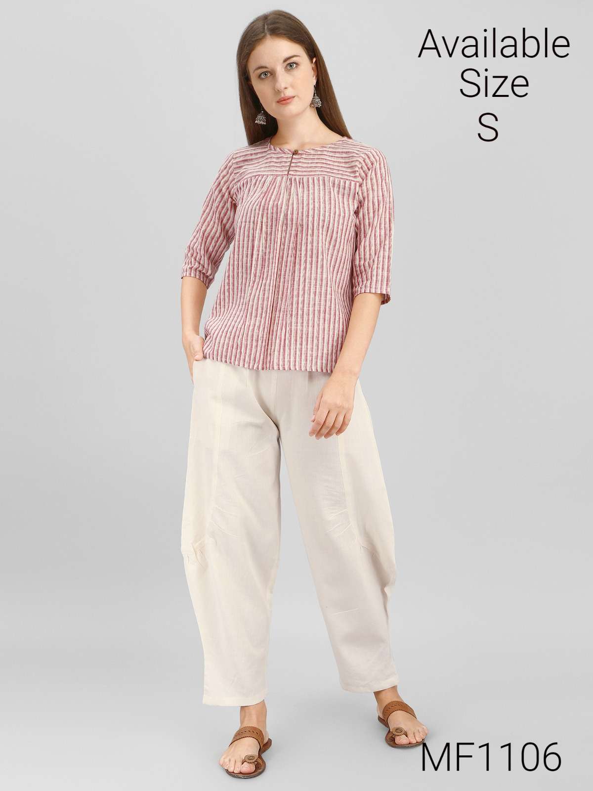 MESMORA KHADI PAIRS CAUSAL WEAR TOPS WITH PANTS