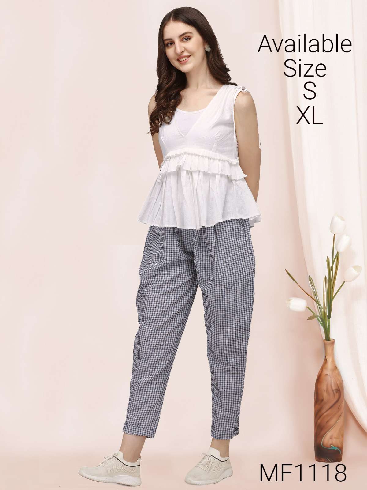 MESMORA KHADI PAIRS CAUSAL WEAR TOPS WITH PANTS