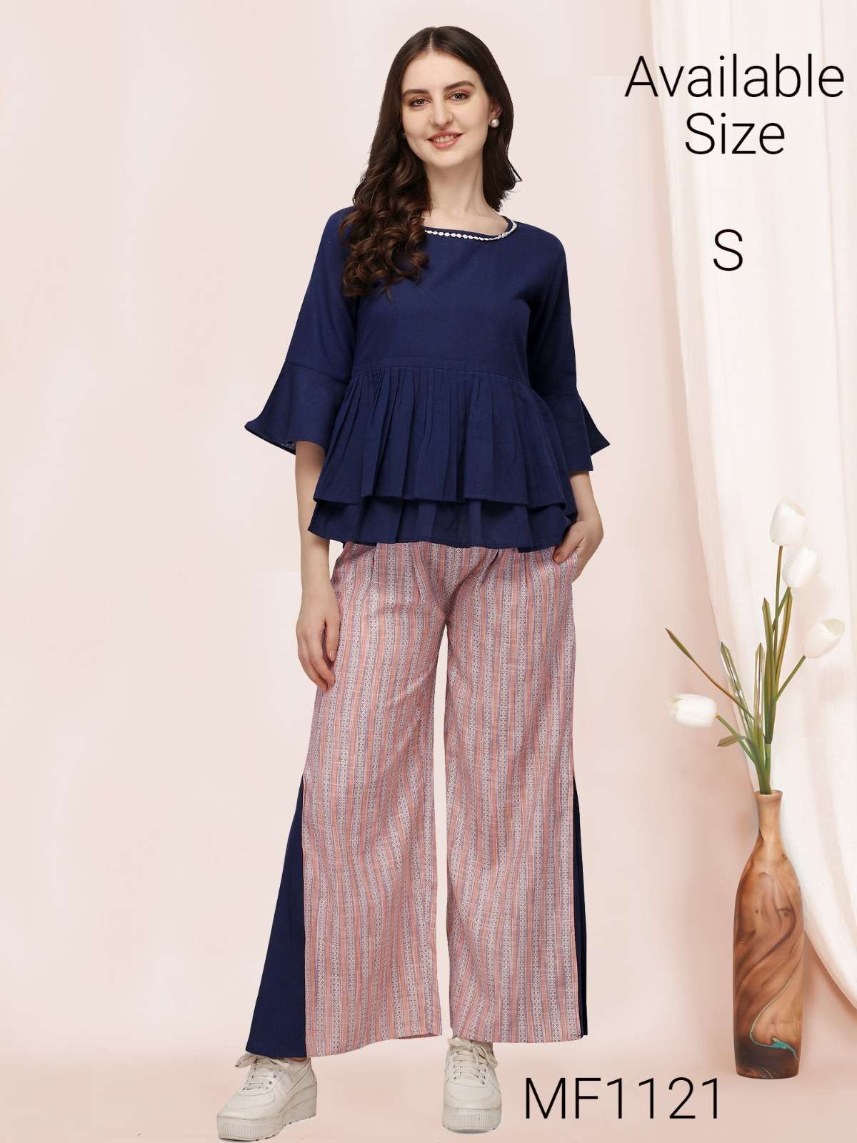 MESMORA KHADI PAIRS CAUSAL WEAR TOPS WITH PANTS