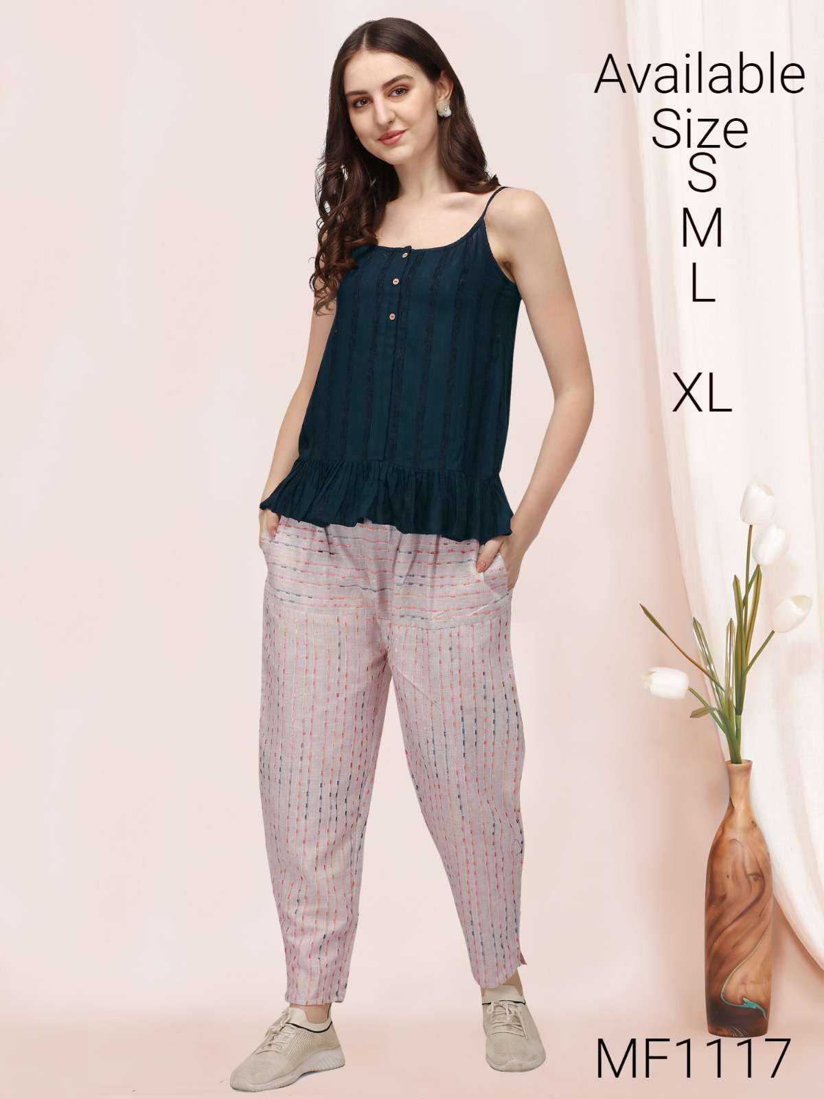 MESMORA KHADI PAIRS CAUSAL WEAR TOPS WITH PANTS