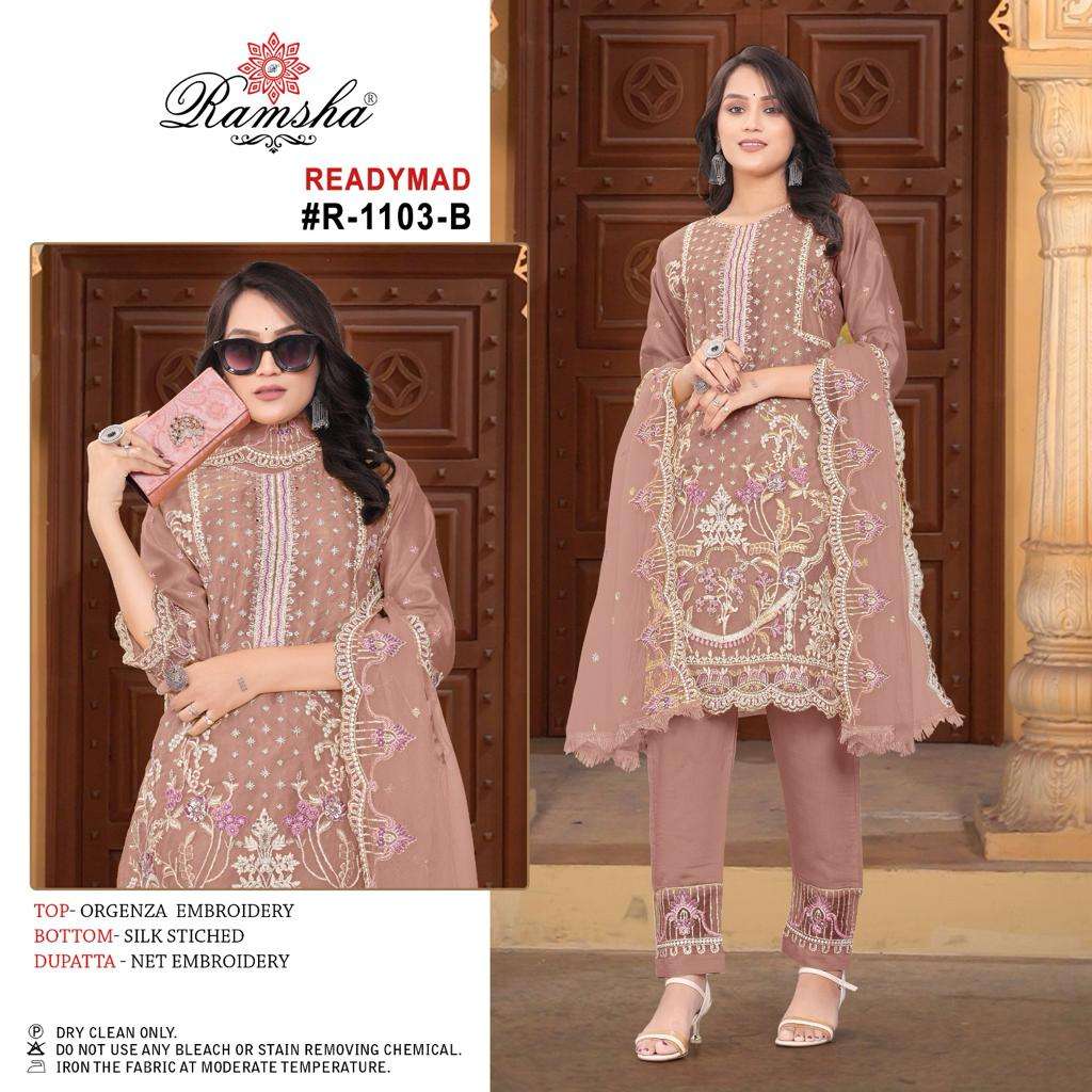 RAMSHA R 1103 READY MADE ORGANZA SUITS
