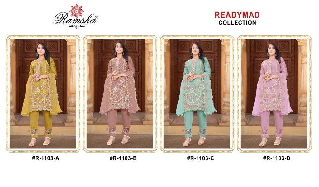RAMSHA R 1103 READY MADE ORGANZA SUITS