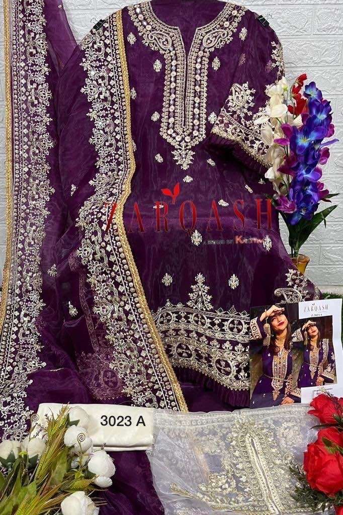 ZARQASH Z 3023 HEAVY DESIGNER PAKISTANI SUITS