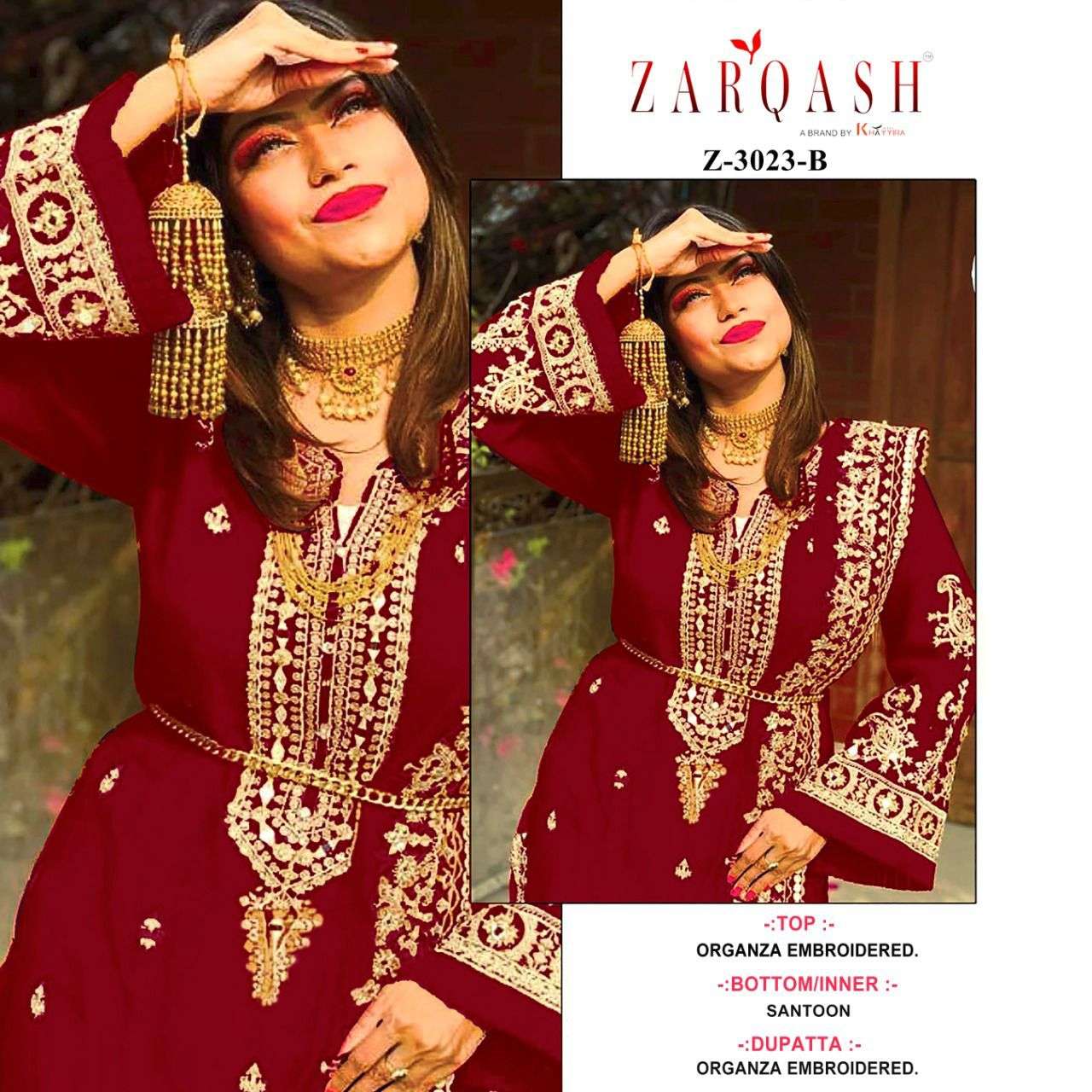 ZARQASH Z 3023 HEAVY DESIGNER PAKISTANI SUITS