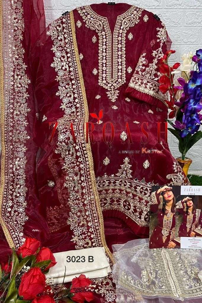 ZARQASH Z 3023 HEAVY DESIGNER PAKISTANI SUITS