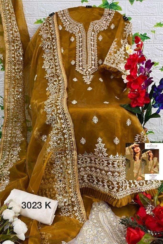 ZARQASH Z 3023 HEAVY DESIGNER PAKISTANI SUITS