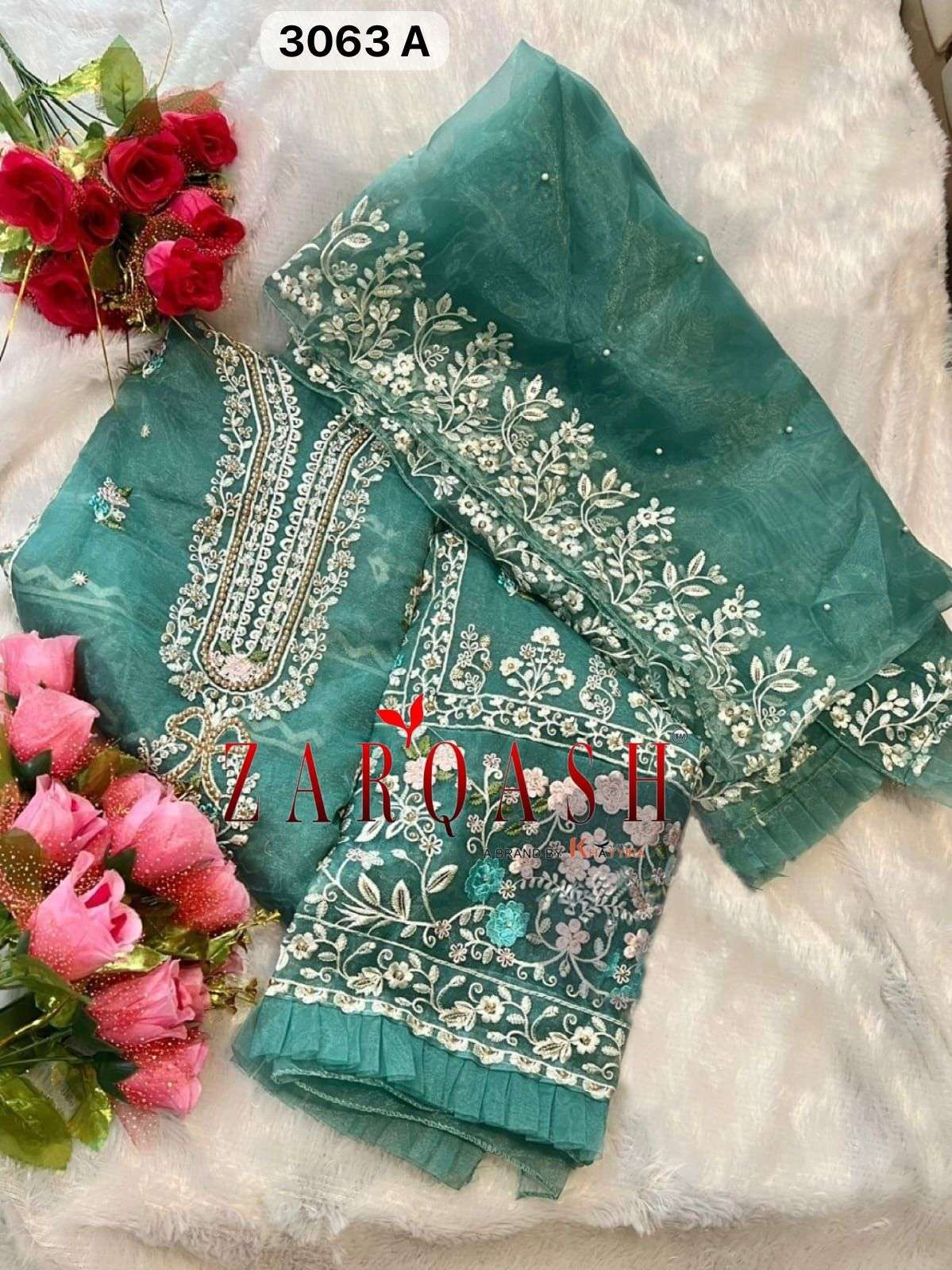 ZARQASH Z  3063 BEAUTIFUL ORGANZA SUITS  