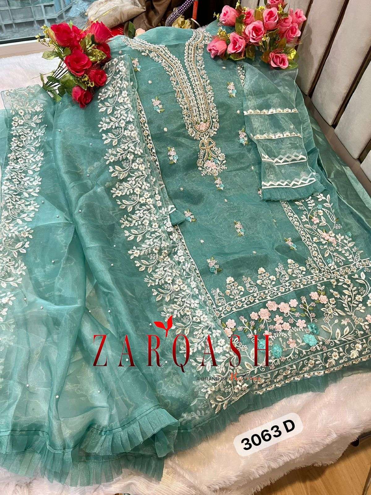 ZARQASH Z  3063 BEAUTIFUL ORGANZA SUITS  