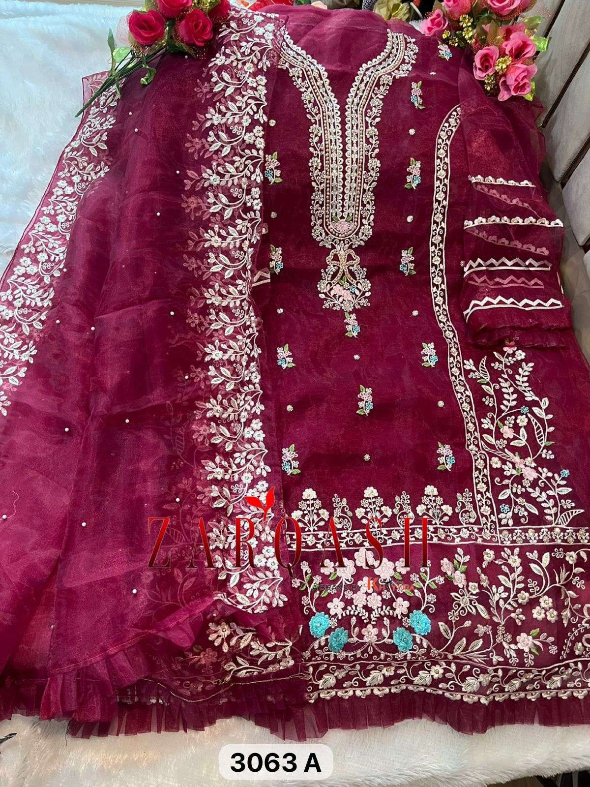 ZARQASH Z  3063 BEAUTIFUL ORGANZA SUITS  