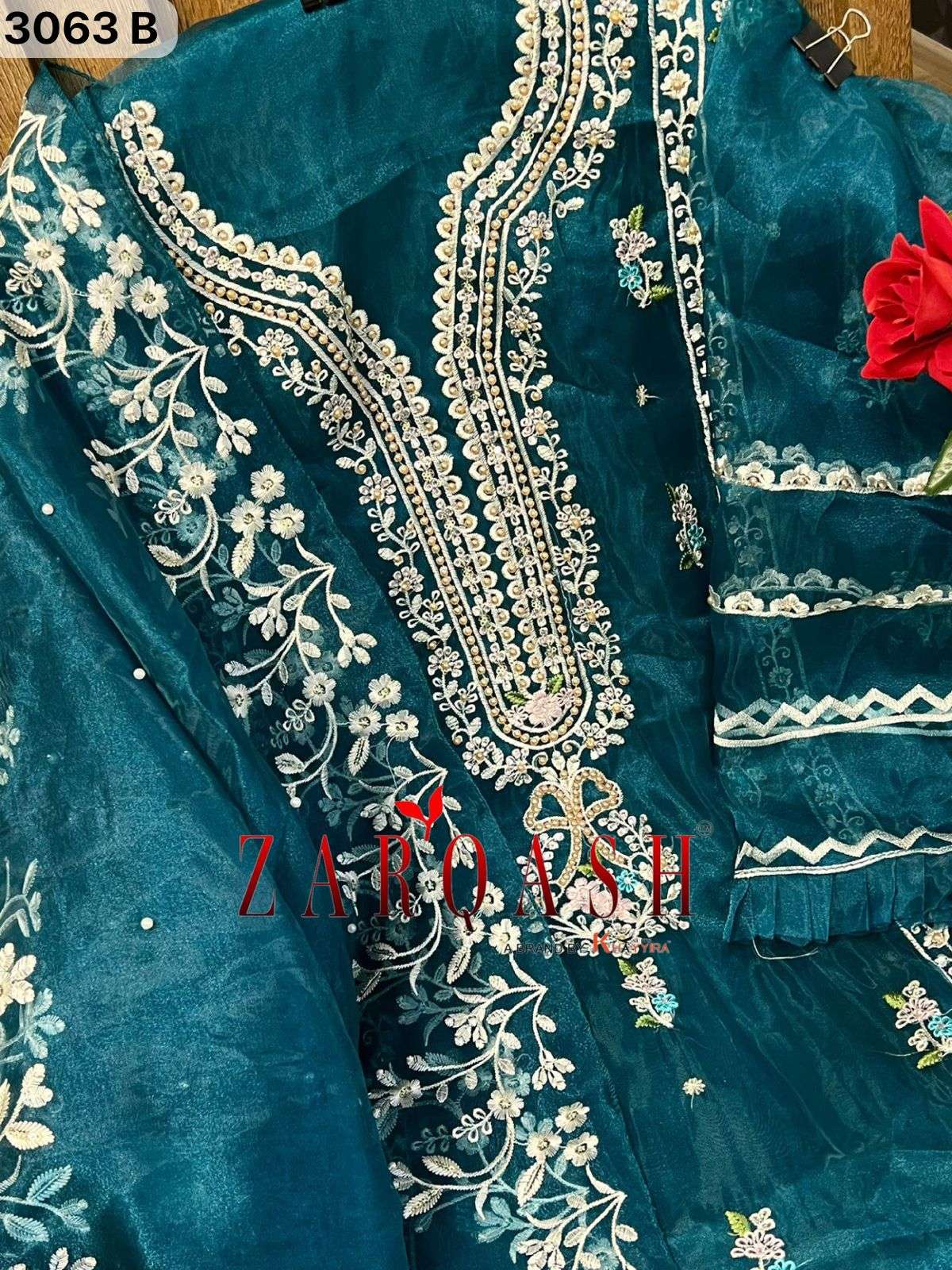 ZARQASH Z  3063 BEAUTIFUL ORGANZA SUITS  