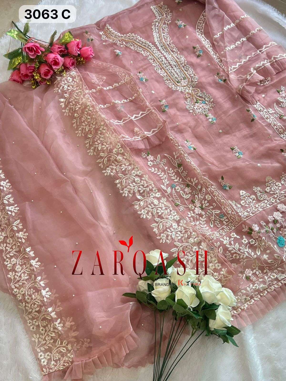 ZARQASH Z  3063 BEAUTIFUL ORGANZA SUITS  