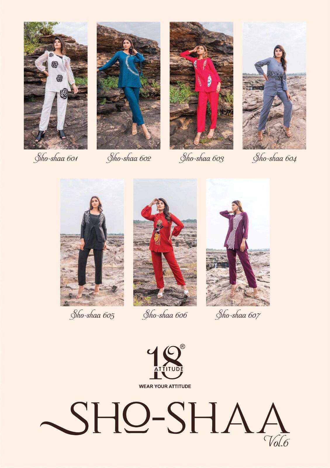 18 ATTITUDE SHO SHAA VOL 6 VISCOSE FANCY STYLISH CORD SETS