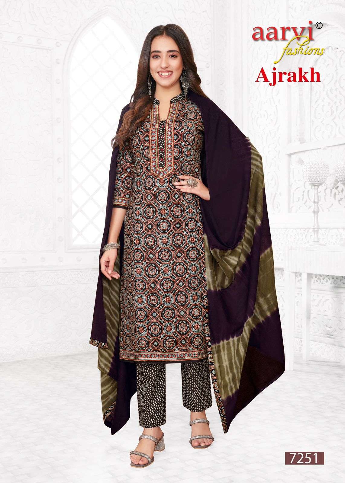AARVI FASHION AJRAKH VOL 2 COTTON KURTI COMBO SET 