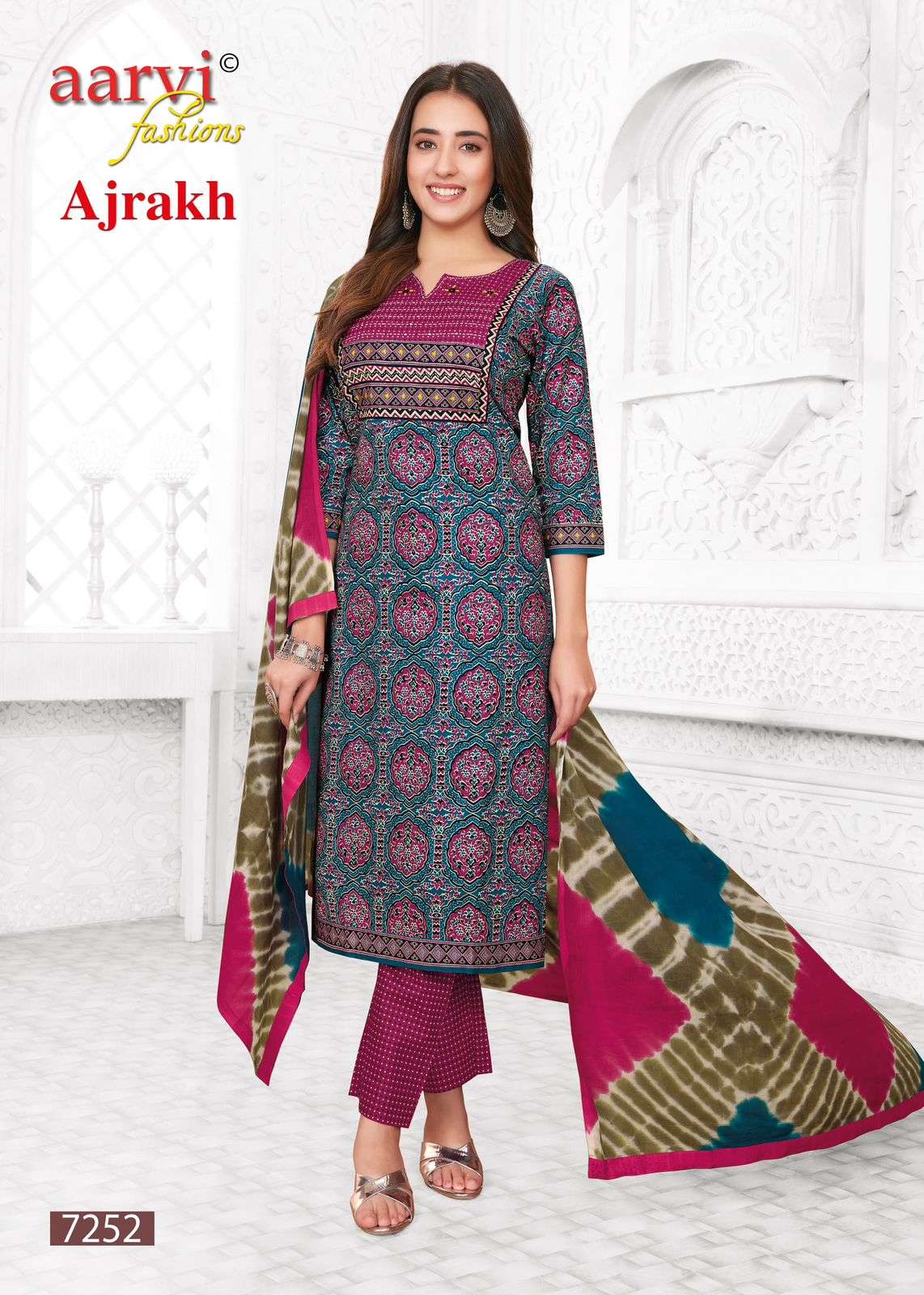 AARVI FASHION AJRAKH VOL 2 COTTON KURTI COMBO SET 