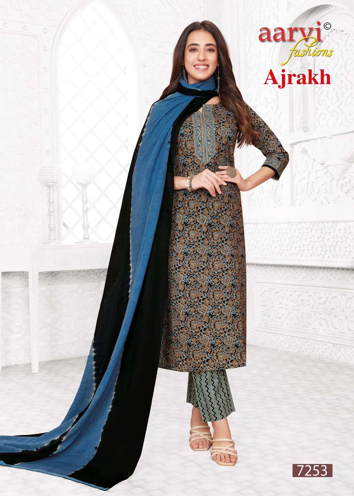 AARVI FASHION AJRAKH VOL 2 COTTON KURTI COMBO SET 