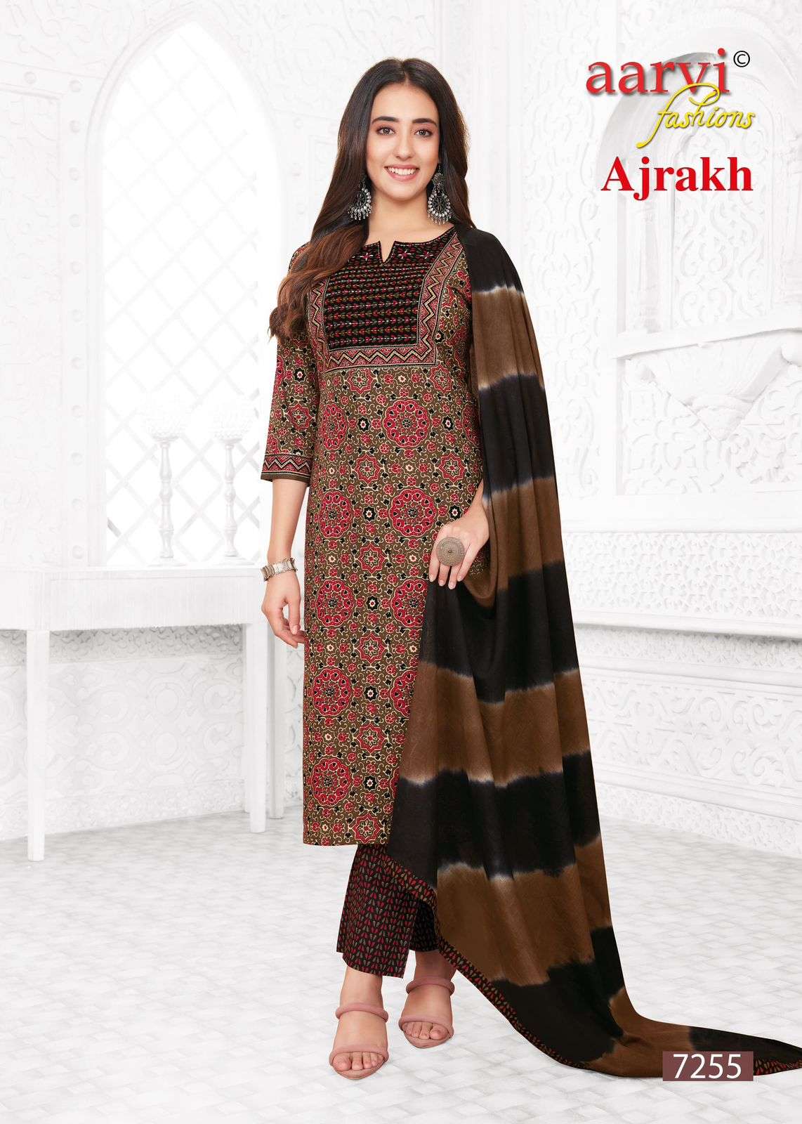 AARVI FASHION AJRAKH VOL 2 COTTON KURTI COMBO SET 