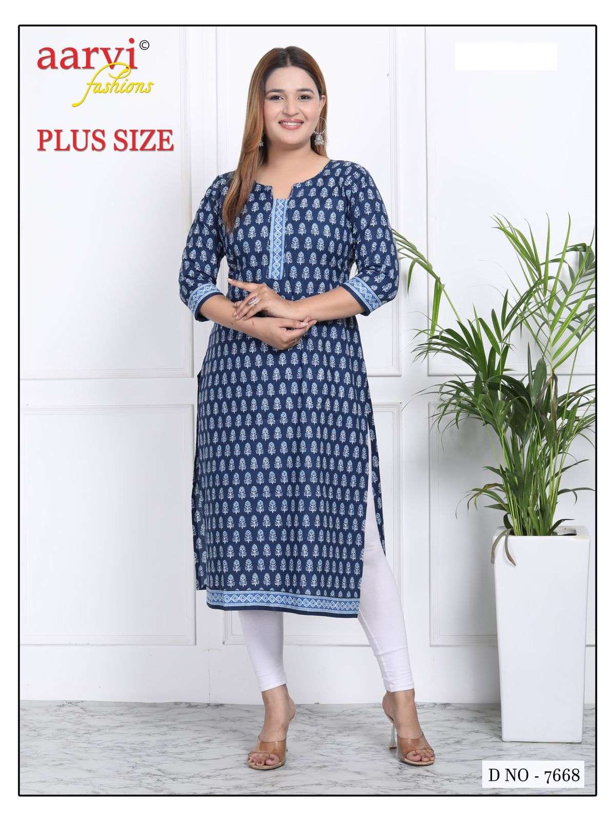 AARVI FASHION PLUS SIZE VOL 3 COTTON PRINTED KURTI 