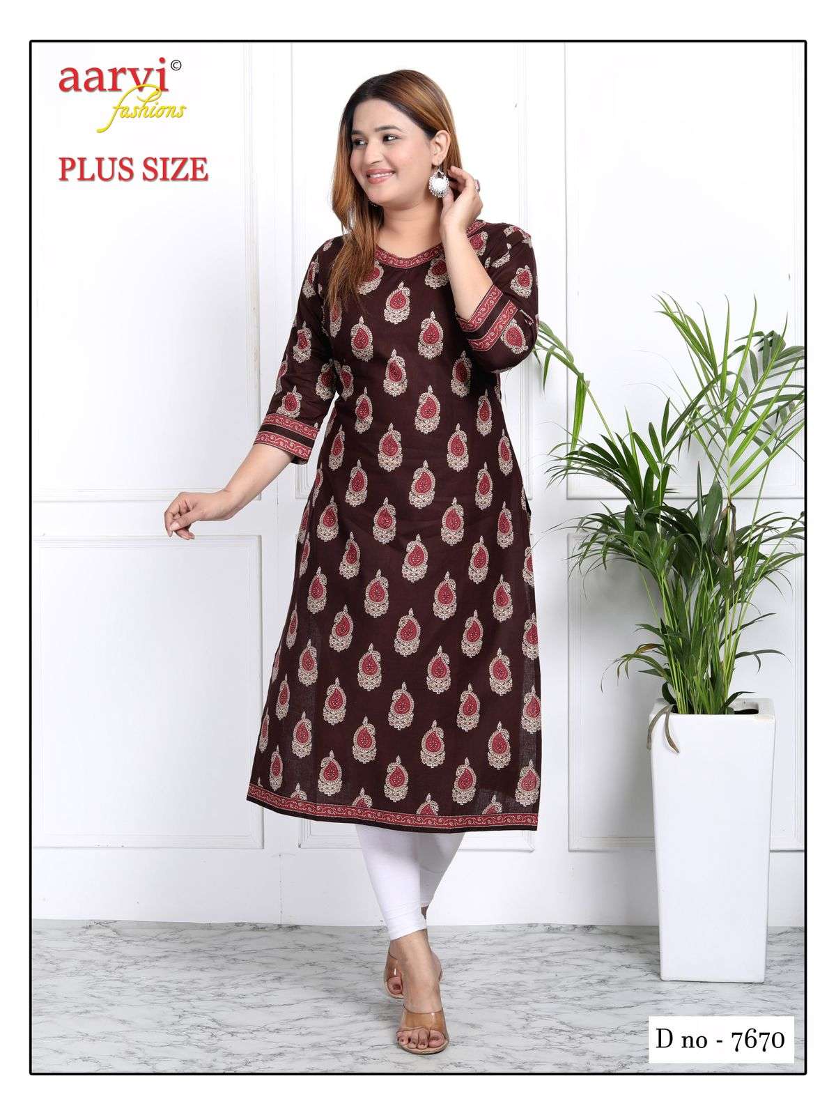 AARVI FASHION PLUS SIZE VOL 3 COTTON PRINTED KURTI 