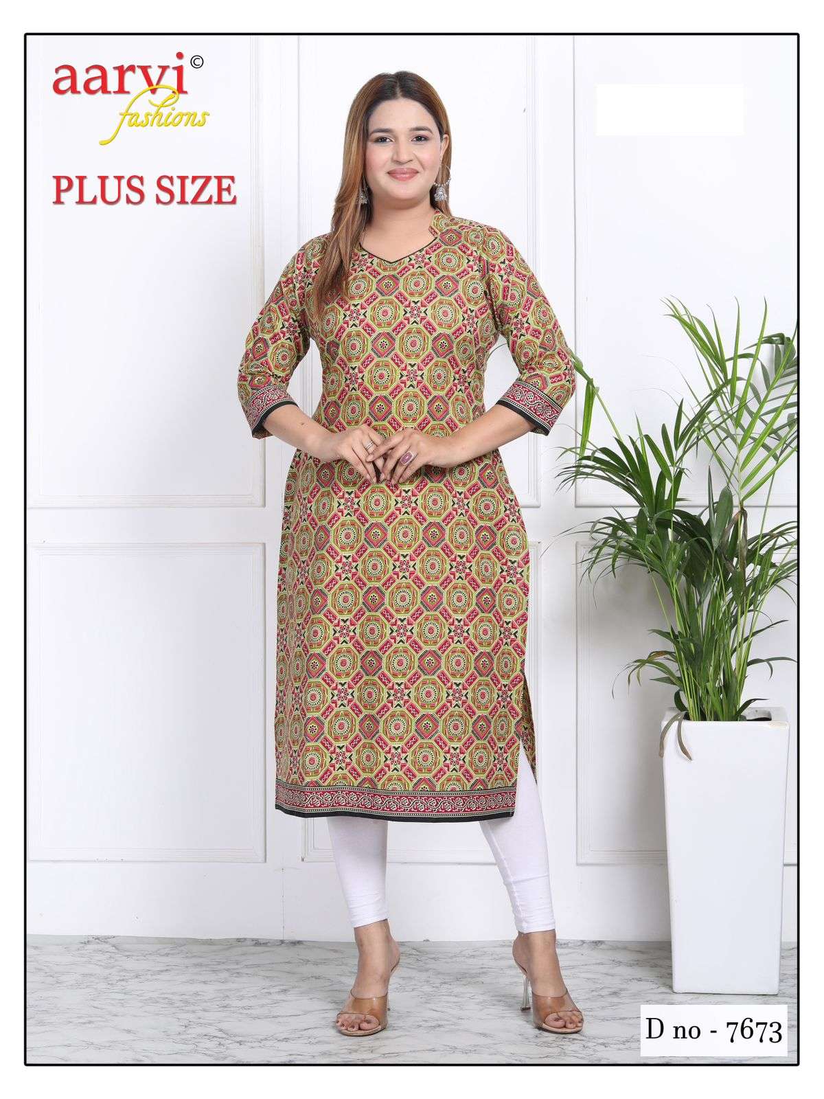 AARVI FASHION PLUS SIZE VOL 3 COTTON PRINTED KURTI 