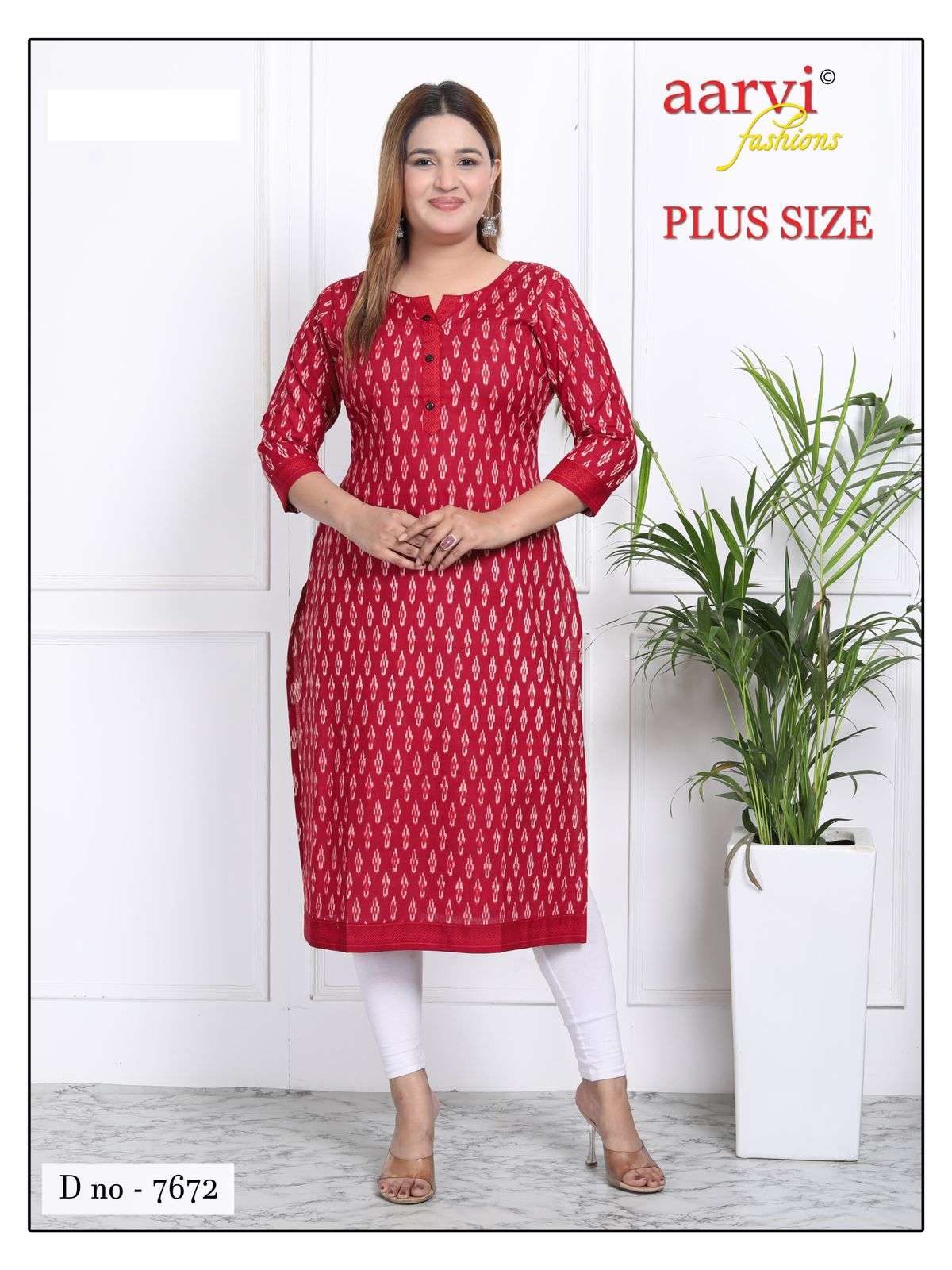 AARVI FASHION PLUS SIZE VOL 3 COTTON PRINTED KURTI 