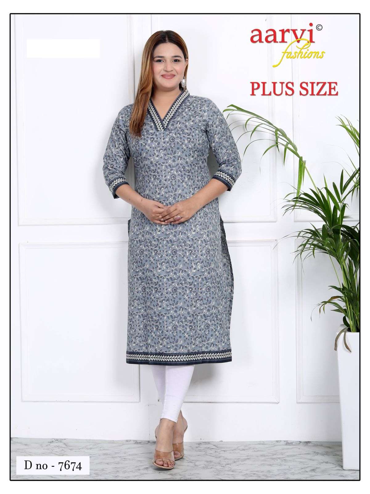 AARVI FASHION PLUS SIZE VOL 3 COTTON PRINTED KURTI 